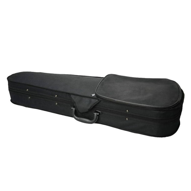 Durable Cloth Fluff Triangle Shape Case with Silver Gray Lining for 4/4 Violin Black 